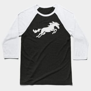 White Horse Jumping Silouhette Baseball T-Shirt